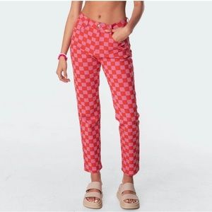 Edikted Rory Checkerboard Jeans M